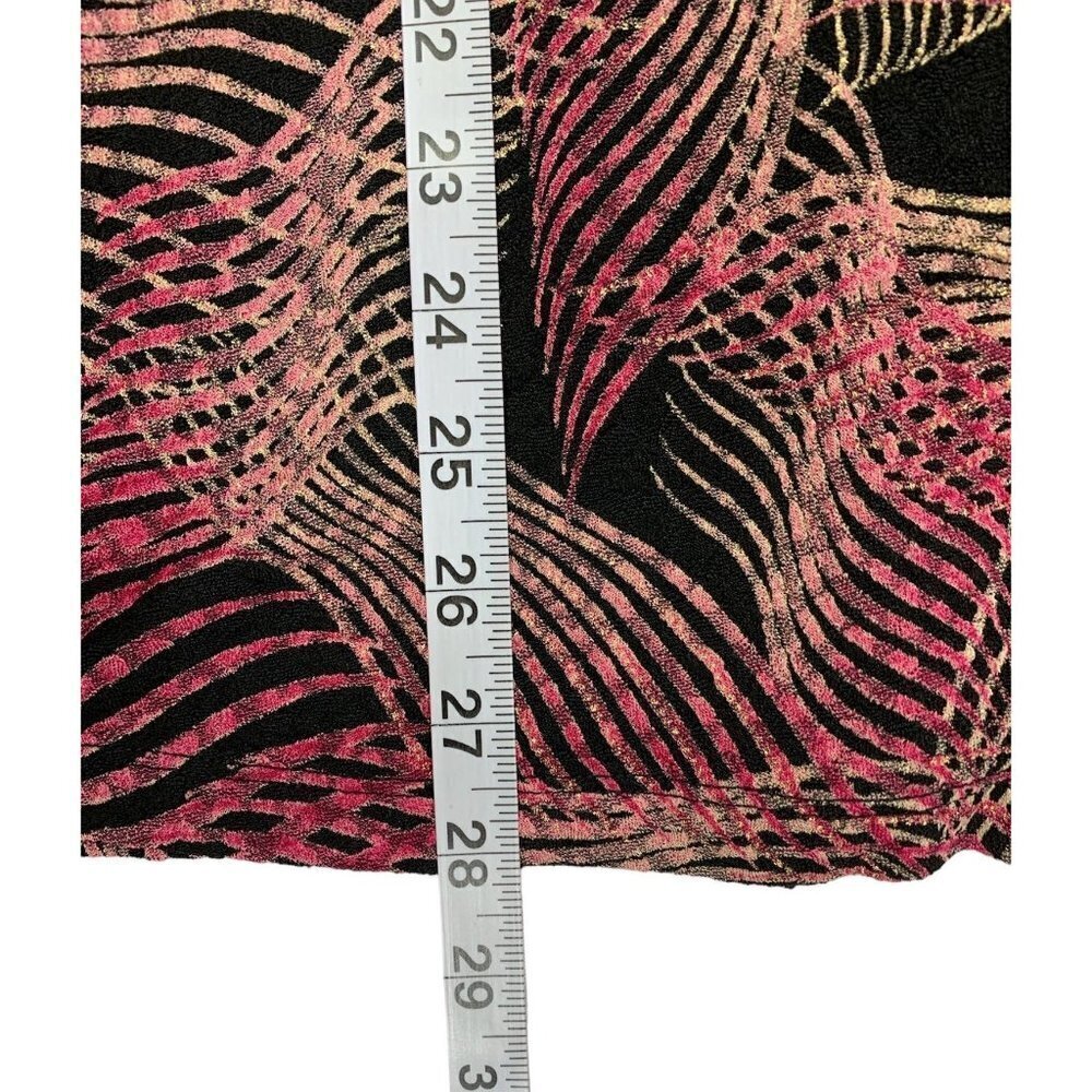 JM Collection Women's Pink & Black Ribbon Hash Blouse - Picture 8 of 8